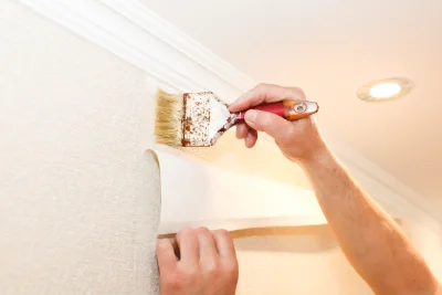 Pose de papier peint au Buret — revêtements muraux et toiles de verre